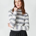 Half Turtleneck Corduroy Long Sleeved T-Shirt - Image 2