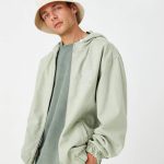 Hooded Denim Jacket Zipper Detail - Image 2