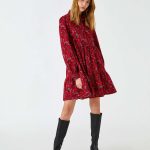 Floral Winter Dress Long Sleeve Ruffle Buttoned - Image 2