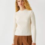 Knitted Detailed Sweater Cream - Image 3