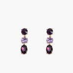 Women's Colorful Oval Stone Dangle Earrings - Image 3