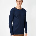 Cotton Crew Neck Long Sleeve T-Shirt - Image 3