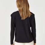 Long Sleeve T-Shirt Round Neck Shoulder Detailed - Image 4