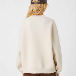 Printed College Sweatshirt Crew Neck Long Sleeve Fleece Inside - Image 4